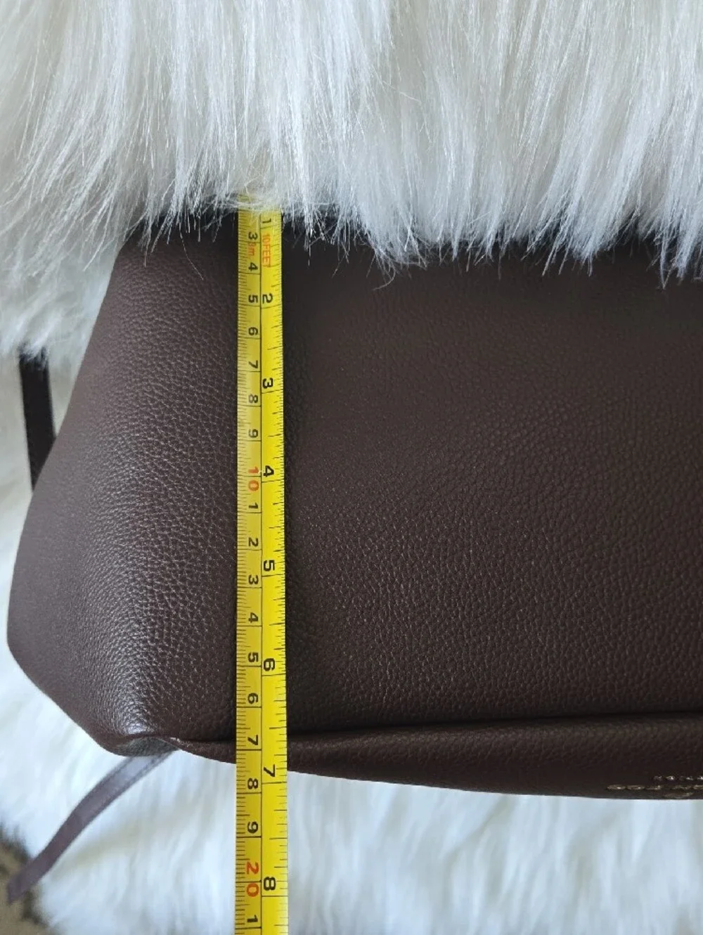 London Fog Dark Brown Pebbled Vegan Leather Tote